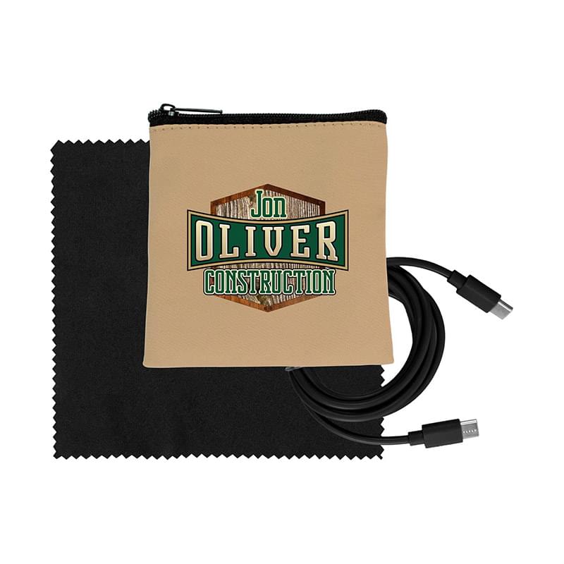 Tan Executive C to C Cable & Cloth Set