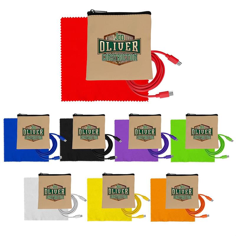 Tan Executive C to C Cable & Cloth Set