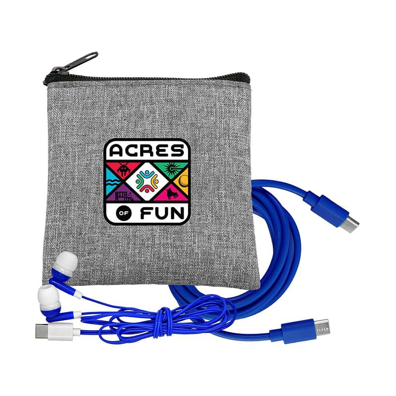 Recycled C to C Cable & Ear Bud Set