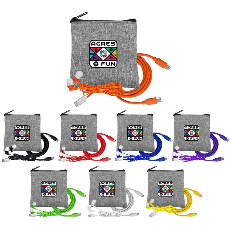 Recycled C to C Cable & Ear Bud Set