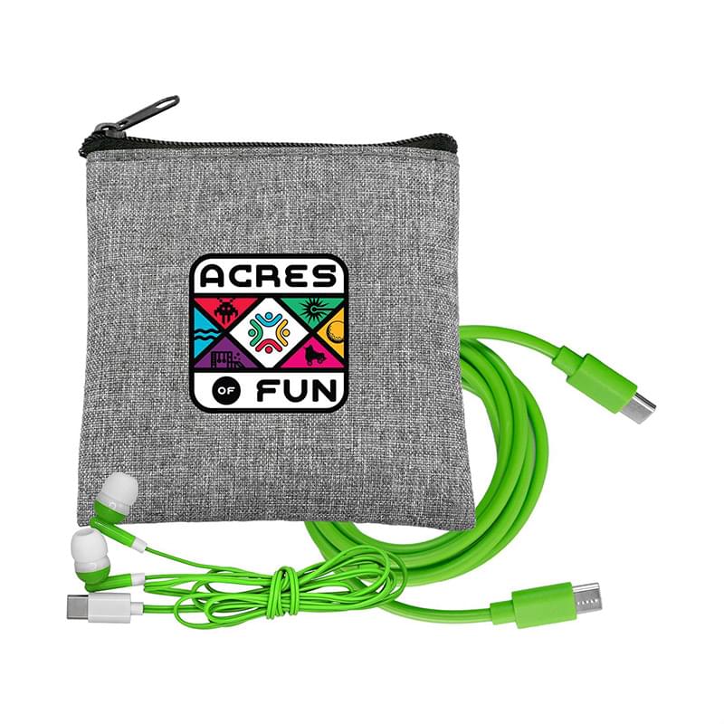 Recycled C to C Cable & Ear Bud Set