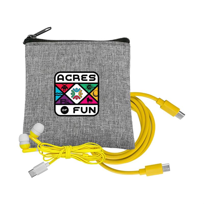 Recycled C to C Cable & Ear Bud Set