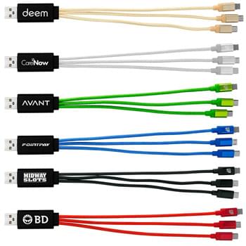 Metallic Light Up Logo Cable with Type C USB