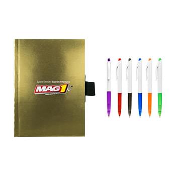 4" x 6" Perfect Metallic Cover Notebook With Pen