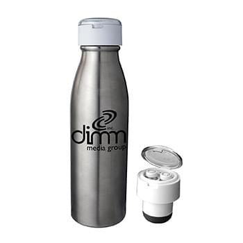 Stainless Silhouette Bluetooth Ear Bud Bottle