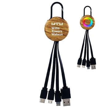 Wood Grain Clip 3 in 1 Charging Cable