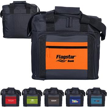 Textured Linen Pocket Cooler Bag