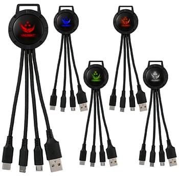 Light Up Color Two Tone 3-in-1 Charging Cable