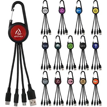 Colorful 3-in-1 Carabiner Charging Cable