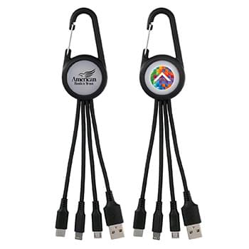 Light Up 3-in-1 Carabiner Charging Cable
