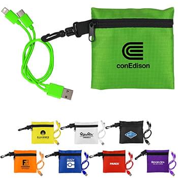 Trendy Pouch with Duo Charging Cable