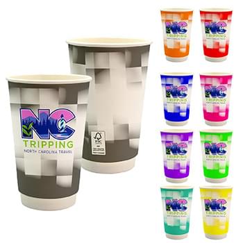 16 oz. Full Color Shaded Checkers Paper Cup