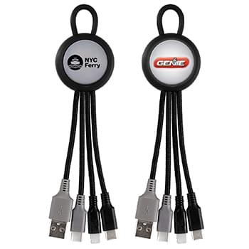 Light Up Loop Dual Input 3-in-1 Charging Cable