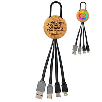 Bamboo Clip Dual Input 3 in 1 Charging Cable