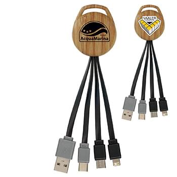 Wood Vivid Dual Input 3-in-1 Charging Cable