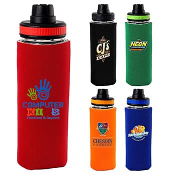 Band-It 22 oz. Frosted Glass Sleeve Bottle