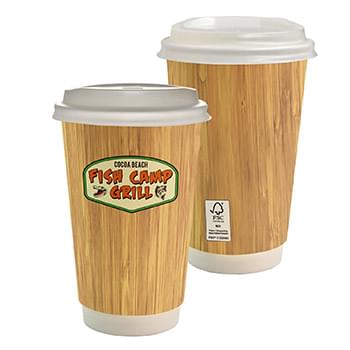 16 oz. Full Color Bamboo Paper Cup With Lid