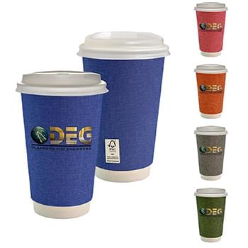 16 oz. Full Color Ridge Paper Cup With Lid