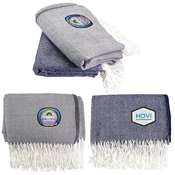 Fringed Emblem Throw Blanket