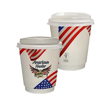 10 oz. Full Color Patriotic Insulated Paper Cup With Lid